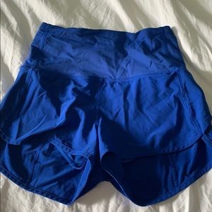 LULULEMON BLUE HIGHWAISTED SPEED SHORT